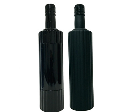 500ml runde feste farbige Tequila-Flasche aus Glas schwarz