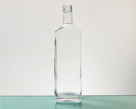 700ml rechteckig geprägtes Korken Top Extra Weiß Flint Rum Flasche
