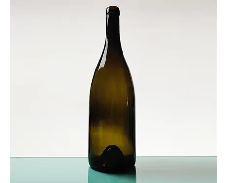 0,75 l feste farbige Glas runde dunkle Bernstein-Weinflasche