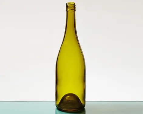 750ml gelbe grüne runde Hock Glasflasche