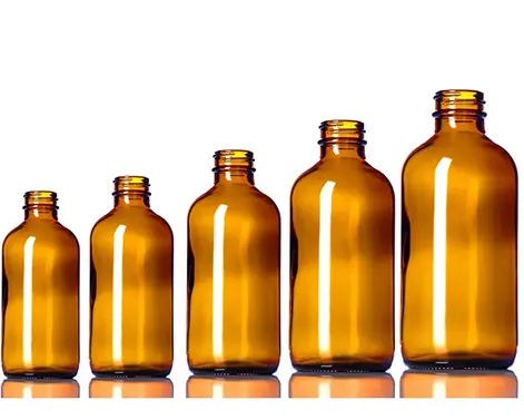 Runde braune farbige Glasöl flasche