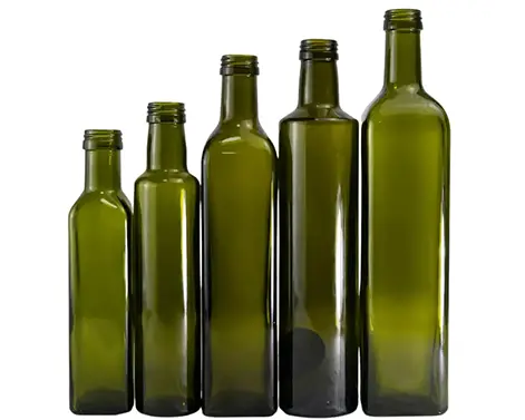 0,75 L runde quadratische klare Olivenöl-Glasflasche