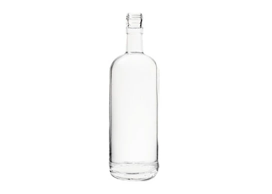 750ml runde extra weiße Feuerstein-Gewinde-Top-Spirituosen-Gin-Glasflasche