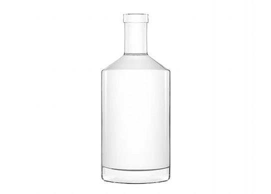 Heißer Verkauf 700ml Glasflasche schwere Basis runde Form Platte Finish