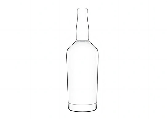 Whisky Flasche 700ml runde Glasflasche mit Holz korken