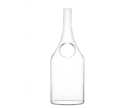 Premium 1000ml oval Dünn unten Brandy Spirituosen Flasche