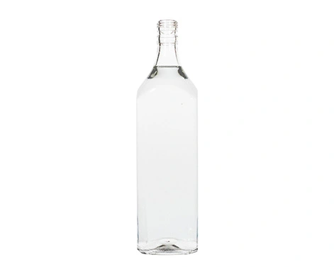 1000ml quadratische Glas Likör Flasche Ropp Kappe