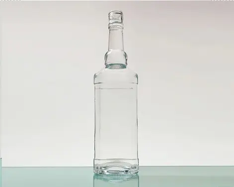 700ml quadratisch klar Extra Flint Thread Top Whiskey Flasche